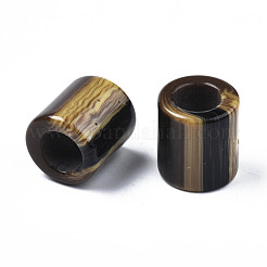 ツートンアクリルヨーロピアンビーズ  大穴ビーズ  天然石風  コラム  ダークオリーブグリーン  17x19mm  穴：9.5mm&nbsp;OACR-S038-022