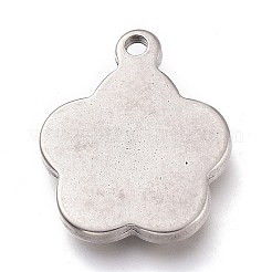 変色しにくい304ステンレススチールペンダント  花  ステンレス鋼色  20x16.5x3mm  穴：1.5mm&nbsp;STAS-Z017-08P