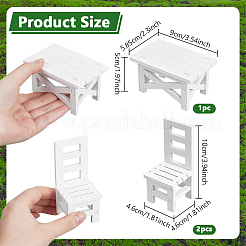 Tables and Chairs Wood Miniature Ornaments&nbsp;AJEW-WH0410-306B