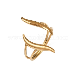 女性用304ステンレススチールカフオープンリング  ゴールドカラー  24mm  内径：18mm&nbsp;RJEW-H255-01G-04