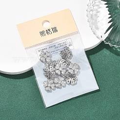 シェグレース 真鍮 マイクロパヴェ クリアキュービックジルコニア ペンダント  カドミウムフリー＆ニッケルフリー＆鉛フリー  四つ葉のクローバーのチャーム  プラチナメッキ  14x12x3mm  丸カン：5x1ミリ  内径：3mm&nbsp;XGRQ2C060-407P