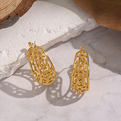 Vintage Hollow Star 304 Stainless Steel Hoop Earrings&nbsp;LS-ZZ7170