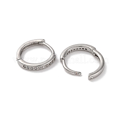 Ion Plating(IP) Brass Micro Pave Clear Cubic Zirconia Hoop Earrings for Women&nbsp;EJEW-U031-02P