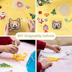 フラワーベアスターabcプラスチックペグボード  アイロンペーパーとプラスチックピンセットを使って  透明&nbsp;DIY-YW0008-45