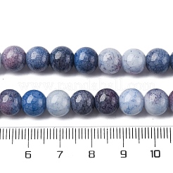 グラデーション染めガラスビーズ連売り  イミテーション翡翠  ロンデル  プルシアンブルー  8.5mm  穴：1.2mm  約50~52個/連  14.33~15.31''（36.4~38.9センチメートル）&nbsp;GLAA-T031-01O-04