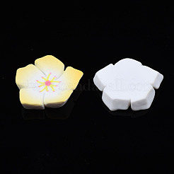 スプレー塗装された不透明な樹脂カボション  花  レモンシフォン  23x23x5mm&nbsp;CRES-S302-54