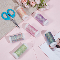 6 Rolls 6 Colors 6-Ply Metallic Polyester Embroidery Floss&nbsp;EMBR-CY0001-03
