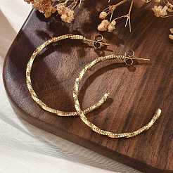 304 Stainless Steel C-Shaped Stud Earrings&nbsp;EJEW-R017-02G-01