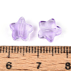 透明ガラスビーズ  スター  ライラック  8x8x4mm  穴：0.9~1mm  約1950~2000個/袋&nbsp;GLAA-T025-30D
