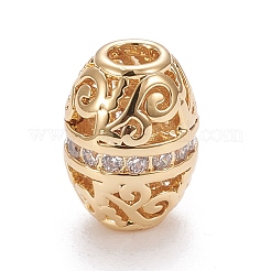 Brass Micro Pave Clear Cubic Zirconia Beads&nbsp;X-KK-K243-12G