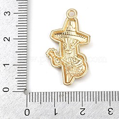 シンコ・デ・マヨテーマ合金エナメルペンダント  ゴールドカラー  サボテン  30x16.5x2.5mm  穴：1.8mm  10個/セット&nbsp;FIND-M080-02A-G
