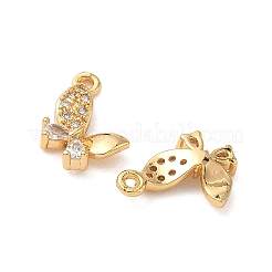 Brass Micro Pave Clear Cubic Zirconia Charms&nbsp;KK-B160-32G