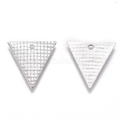 変色しにくい304ステンレススチールペンダント  レーザー切断  三角形  ステンレス鋼色  13.5x13x0.4mm  穴：1.2mm&nbsp;STAS-M274-072P
