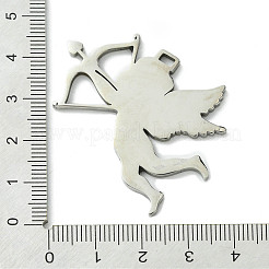 変色しない201ステンレススチールペンダント  天使のチャーム  ステンレス鋼色  43.5x38x2mm  穴：3.3x2mm&nbsp;STAS-D095-01P