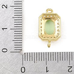 Brass Micro Pave Clear Cubic Zirconia Connector Charms&nbsp;CU-CBAFB7D-04G-02