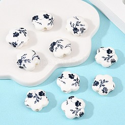 Floral Printed Porcelain Beads&nbsp;PORC-Q166-1