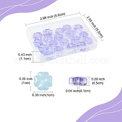20個の透明スプレー塗装ガラスビーズ  クローバー  紫色のメディア  10x10x5mm  穴：1mm&nbsp;GLAA-FS0002-40A