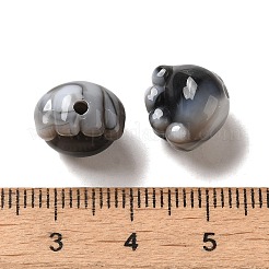 ツートンカラーの透明アクリルビーズ  足  ブラック  11x12x10mm  穴：1.8mm  約218個/156g&nbsp;LS-TACR-P008-01A-05