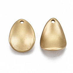 不透明なスプレー塗装アクリルパーツ  ティアドロップ  ゴールデンロッド  17x13x4mm  穴：1.6mm  約1530個/500g&nbsp;ACRP-N002-27
