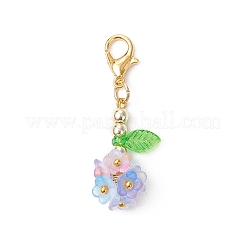 アクリルペンダントの装飾  亜鉛合金カニカン付き  花  ミックスカラー  37.5~38.5mm  12個/セット&nbsp;HJEW-JM03449