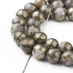Natural Pyrite Beads Strands&nbsp;X-G-G839-01-10mm