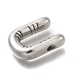304ステンレスペンダント  レターチャーム  変色防止  U字  21x16x5.5mm  穴：3.4x2mm&nbsp;STAS-S166-01P-21