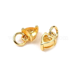 Brass Micro Pave Cubic Zirconia Charms&nbsp;KK-P192-08-G13