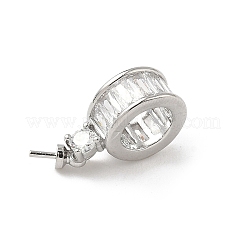 Brass Pave Cubic Zirconia Hoop Earring Findings&nbsp;KK-D369-02P