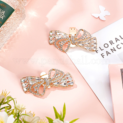 2Pcs Bowknot Alloy Rhinestone Shoe Decorations&nbsp;FIND-CP0002-28A
