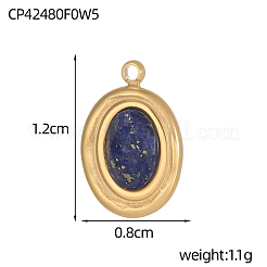 Natural Mixed Stone Oval Charms&nbsp;G-OY001-01G