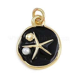 Brass Enamel Pendants&nbsp;KK-D409-02G