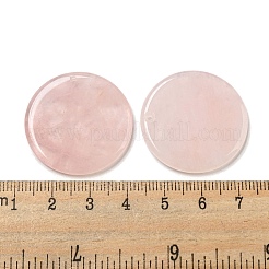 天然石ローズクォーツペンダント  フラットラウンドのチャーム  29.5~30x3mm  穴：1.6mm&nbsp;G-B071-01G
