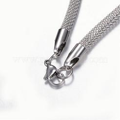 Non-Tarnish 304 Stainless Steel Mesh Chain Necklaces&nbsp;STAS-F028-01A