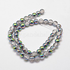 Electroplate Synthetic Crackle Quartz Beads Strands&nbsp;EGLA-J067-8mm-M