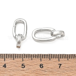 シェグレース真鍮製留め金  カドミウムフリーと鉛フリー＆ニッケルフリー  プラチナ  19x8x6mm  穴：3x3.5mm&nbsp;XGRQ7M698-977P