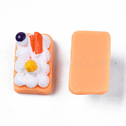不透明なエポキシ樹脂カボション  模造食品  ケーキ  サンゴ  23~24x14~15x13.5mm&nbsp;LS-CRES-S358-48