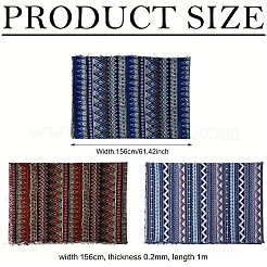 ボヘミアン風幾何学模様のリネンコットン生地  服装アクセサリー  空色  1560x0.2mm&nbsp;DIY-FZC0002-05C