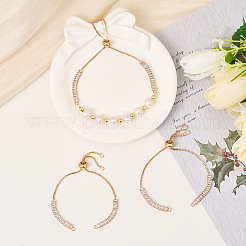 3Pcs Brass Pave Clear Cubic Zirconia Rectangle Slider Bracelet Making&nbsp;BJEW-BBC0001-19