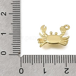 真鍮製チャーム  カニチャーム  ラックめっき  長持ちメッキ  鉛フリー＆カドミウムフリー  18KGP本金メッキ  11.5x14.5x2.5mm  穴：1.2mm&nbsp;KK-K427-49G