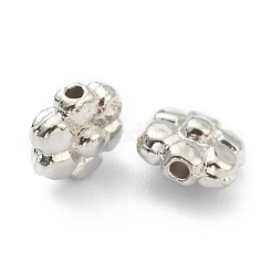 合金ビーズ  カドミウムフリー＆鉛フリー  花  プラチナメッキ  6.5x6.5x4mm  穴：1mm&nbsp;PALLOY-O103-04P