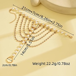 Summer Beach Alloy Crystal Rhinestone & Plastic Pearl Round Beads Link Toe Ring Anklets for Women&nbsp;WGF8F5F-01