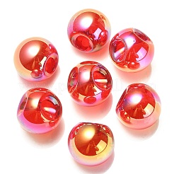 UVメッキレインボー虹色アクリルビーズ  ラウンド  鈴丸ビーズ  トップ掘削  ミックスカラー  19x19x19mm  穴：3mm&nbsp;OACR-G012-02