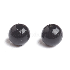 不透明なアクリルビーズ  ラウンド  ブラック  サイズ：直径約4mm  穴：1mm  約1400個/50g&nbsp;X-PL681-4