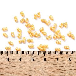 不透明色のガラスシードビーズ  ピーナッツ  オレンジ  2x4x2mm  穴：0.8mm  約45000個/ポンド&nbsp;SEED-A033-06F