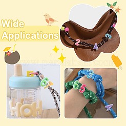 50個 10スタイル 不透明UVメッキアクリルビーズ  虹色の  数0~9  ミックスカラー  21~24x12~14x10.5~12mm  穴：6mm  5個/スタイル&nbsp;PACR-CJ0001-49