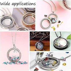 DIY Blank Flat Round 304 Stainless Steel Locket Pendant Necklace Making Kit&nbsp;DIY-UN0056-18