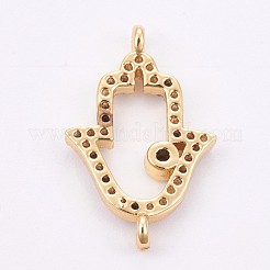 Brass Micro Pave Cubic Zirconia Links&nbsp;ZIRC-E149-12G
