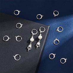 80個 4スタイル 304ステンレススチール フレンチフックピアス金具  穴あり  ステンレス鋼色  14.5~19.5x10~13x2mm  穴：1.2~2mm  20個/スタイル&nbsp;STAS-AR0002-38