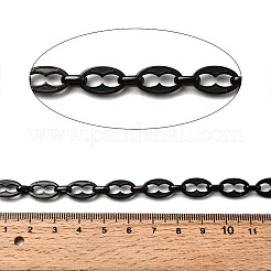 304ステンレススチール楕円リンクチェーン  溶接されていない  PVD真空メッキ  長持ちメッキ  ブラック  13.5x8x1.3mm&nbsp;CHS-S012-11B