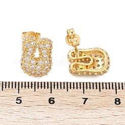 Brass Micro Pave Cubic Zirconia Stud Earrings&nbsp;EJEW-Z091-04G-U